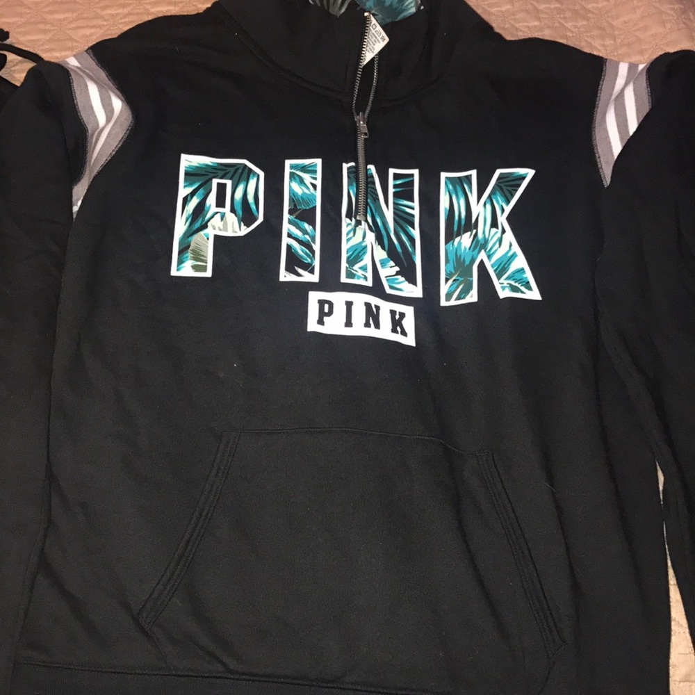 Tropical half zip pink